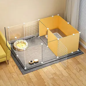 Pet Fence Dog Isolation Free Combination Indoor Durable Puppy Playpen Small Dog Bed with Toilet Area, Home Gate Dog Cage, Pet Barrier