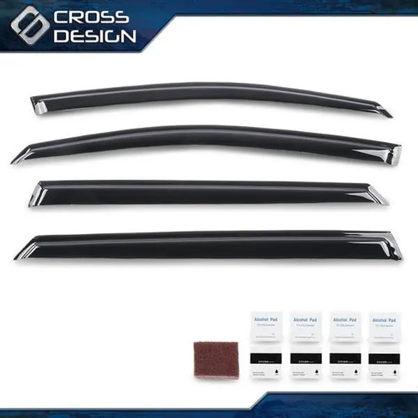 CROSSDESIGN 4*Window Visor Clip-On Side Window Deflectors & Visors, Automotive Rain Guards with Sun Protection for Subaru Outback 2020-2025 Fit, Car Exterior Car Accessories, Sun Side Window Deflectors & Visors