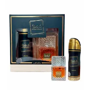 (2pc Gift Set) Khamrah by Lattafa, 3.4oz EDP + 200ml Perfume Spray