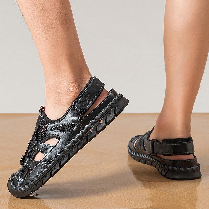 Men's breathable sandals that fit the toes, comfortable and anti-slip rubber soles, casual hook-loop fastening beach water shoes, men's outdoor shoes Footwear Slides Men's breathable sandals that fit the toes, comfortable and anti-slip rubber soles, casual hook-loop fastening beach water shoes, men's outdoor shoes Footwear Slides