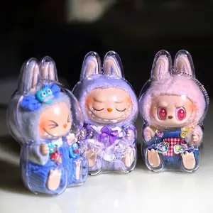 Transparent Dustproof Storage Box for Vinyl Dolls, Cute Elf Plushie Display Cover for Sitting Party Dolls