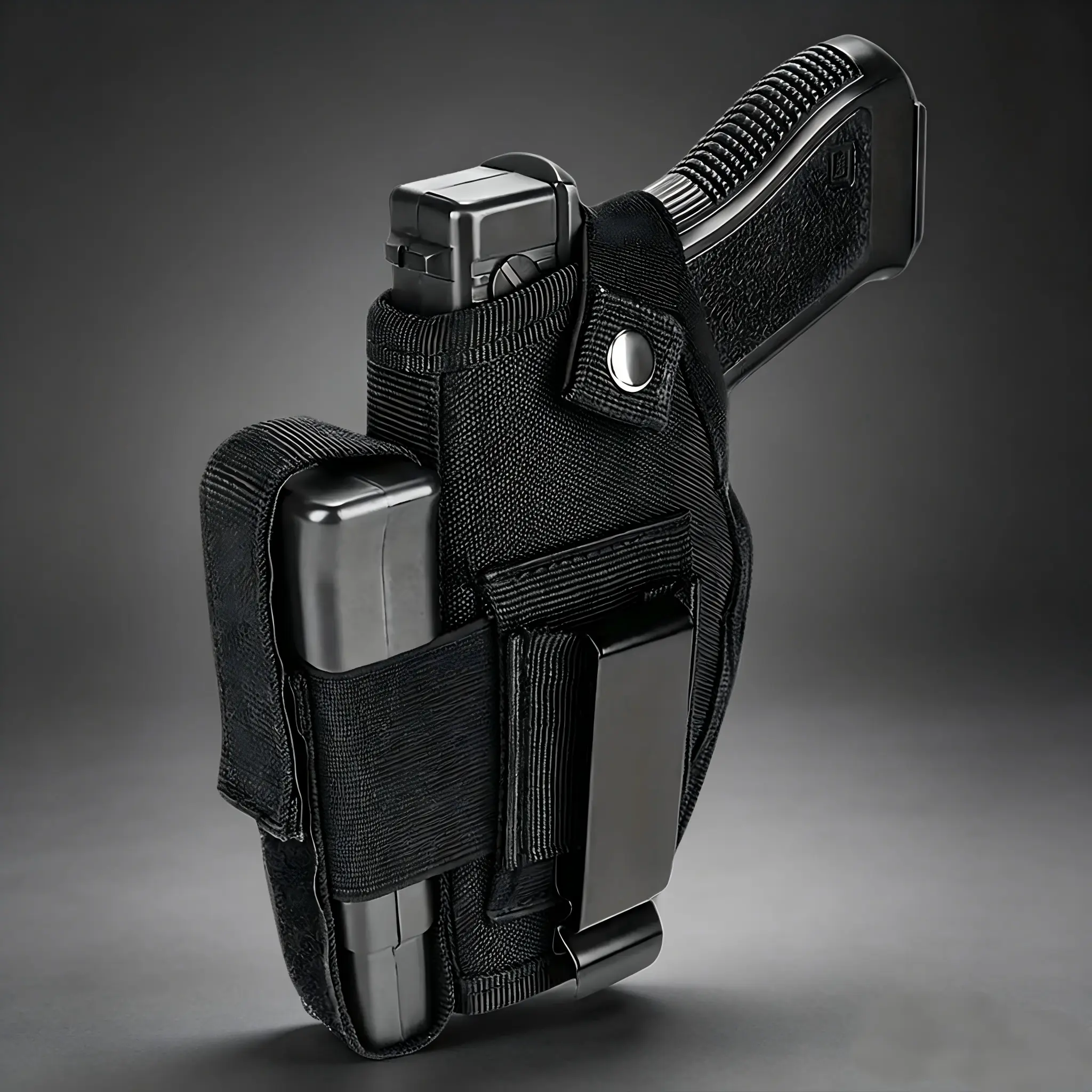 Low Profile 9mm Concealed Holster, Unisex Belt Clip Design with IWB/OWB Compatibility for Outdoor Sports and Hunting, Discreet, Secure, Dual Wear,  Comfortable Fit, Outdoor Carry, Unisex Fit, 9Mm Size