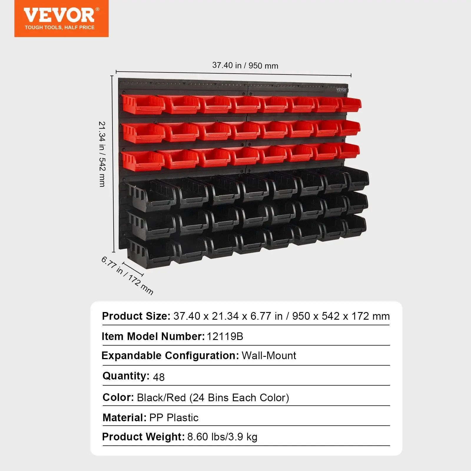 37" x 21" - 4 Plates with 48-Pack Bins