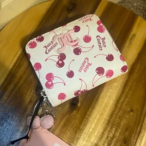 Juicy Couture Women's Wallet cherry card holder with zipper Plain design for everyday use