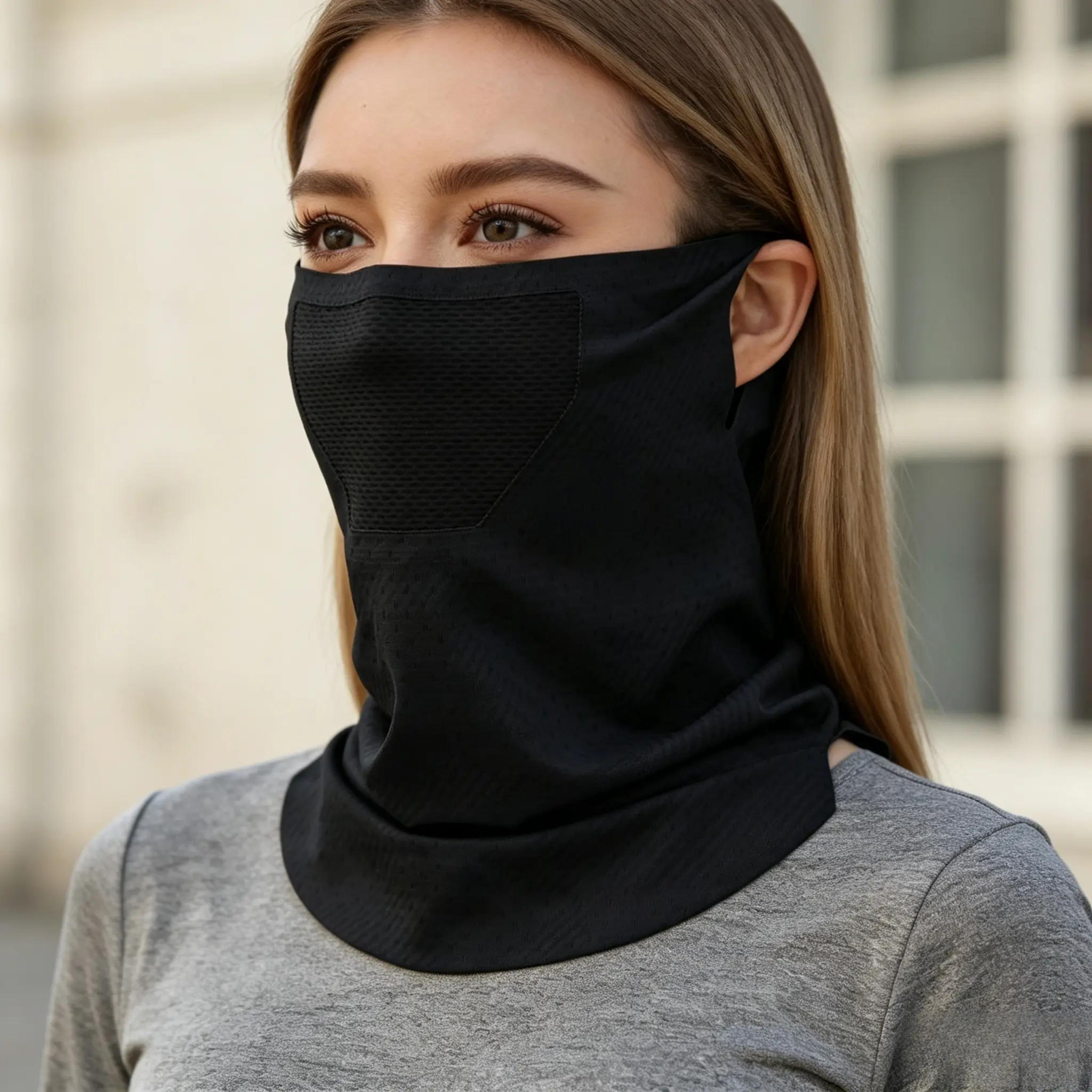 1/2 Pack Ear-Hook Ice Silk Cooling Neck Gaiter, UPF50+ High-Elastic Breathable Sweat-Absorbent UV Blocking Face Mask, Cycling Gear for Summer Outdoor Sports & Daily Use