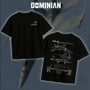 DOMINIAN F-18 Super Hornet Blueprint T-Shirt/Hoodie Vintage Lockheed Martin Graphic Tee Military Enthusiast Streetwear Clothing Gift for Men Breathable Printing
