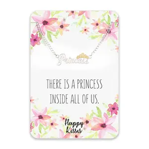 Princess Necklace with Gold Crown - There is a Princess Inside All of Us.
