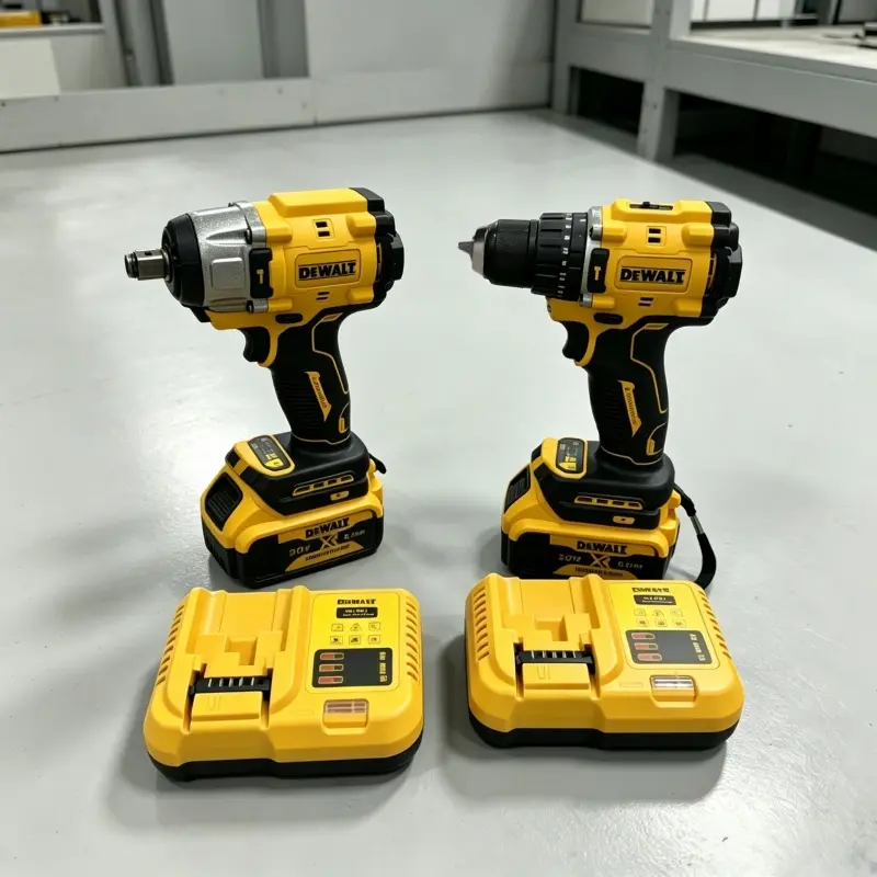 DEWALT 1 set of DEWALT impact wrenches and electric drilling kits for amateur carpenters and weekend home decorators, compact and space saving, suitable for deck projects, steel supports, and agricultural maintenance heavy portable power tools