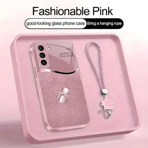 Suitable for [Galaxy S21 5g] high-end phone case，a beautiful four-leaf clover lanyard is included,printed case, no glitter，a lucky gourd will bring you good fortune，a variety of colors are available for you to choose from YM99