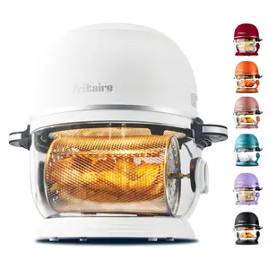 Fritaire Non Toxic Air Fryer - Glass Air Fryer 5 Quart, Self-Cleaning, 360 Visibility, 400F Vortex Air Fryer for Even Cooking, BPA-Free Teflon Free, 6-in-1 Functions, Rotisserie, Roast, Bake