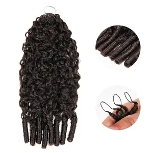 QVR Burmese Curly Dark Brown Pepper Crochet Hair Natural Black Machine Made Feather Crochet Human Hair Extension