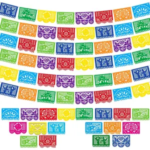 6PCS Mexican Party Decorations, 90FT Papel Picado Fiesta Party Banners, Dia De Los Muertos, Cinco De Mayo Decor, Day of The Dead Decorations, Independence Day Decor, Mexican Theme Decorations Supplies