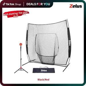 【Jumpstart Sale】ZELUS 7x7ft Baseball Net|Baseball Softball Practice Net with Tee, Baseballs and Carry Bag for Batting Hitting and Pitching,Backyard,all seasons,family sport,gift idea,lawn games,Summer Sports,Outdoorfun Training Equipment Outdoorfun