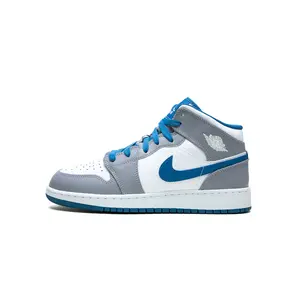 Air Jordan 1 Mid GS "Cement / True Blue" DQ8423 014