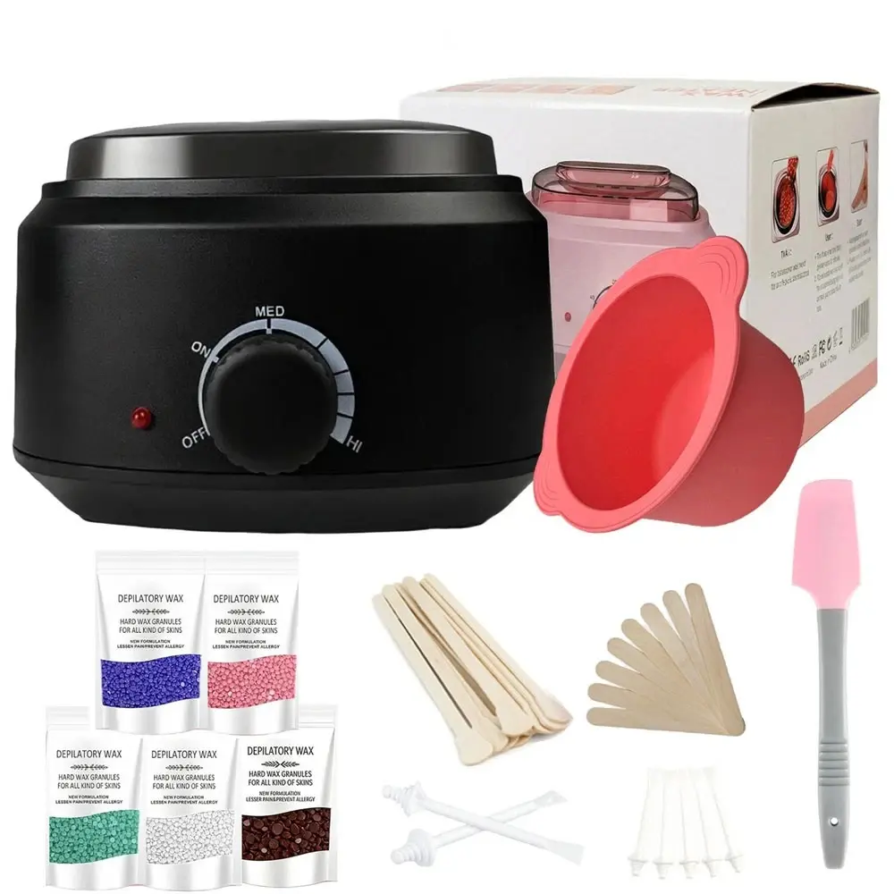 Professional Wax Heater Warmer Hair Removal Depilatory Waxing Kit + 400G Beans