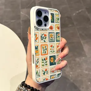 Chic Magnetic Case for iPhone11/12/13/14/15/16/promax Flower pattern MagSafe Ready, Anti-Slip, Ultra Thin | Aesthetic Touch for Daily Use