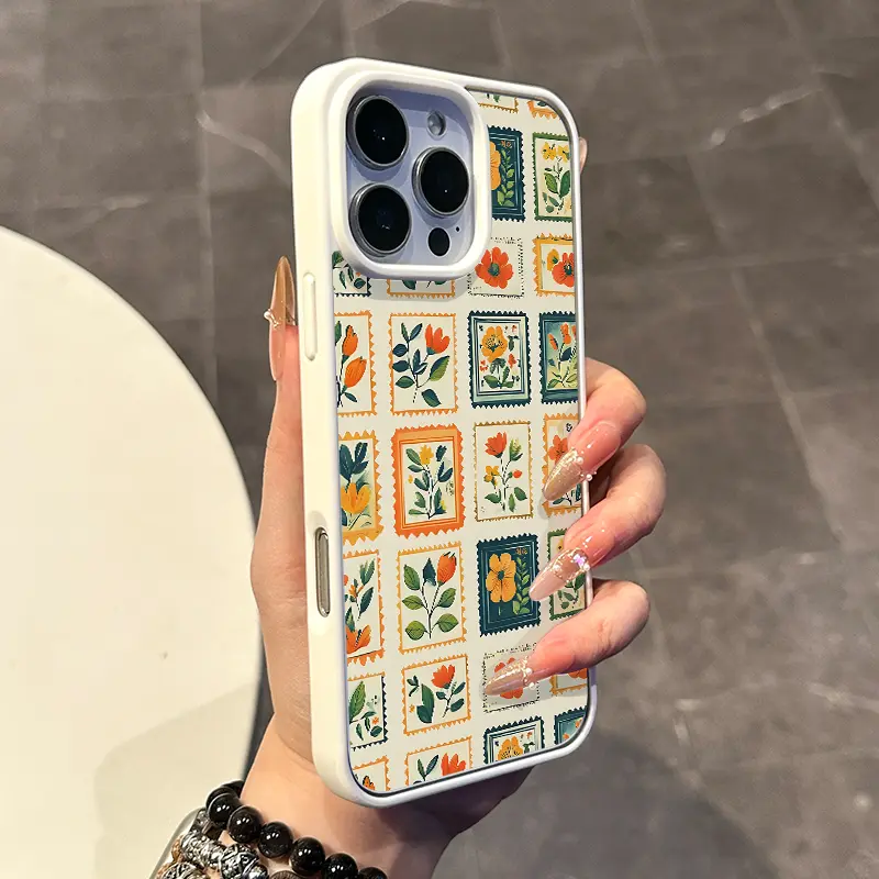 Chic Magnetic Case for iPhone11/12/13/14/15/16/promax Flower pattern MagSafe Ready, Anti-Slip, Ultra Thin | Aesthetic Touch for Daily Use