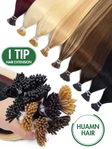 30g/50g Per Pack Available 50pcs Luxurious Pre-Bonded I Tip Hair Extensions Real Human Hair,  12"-22" Lengths, Natural Black Color Elegant Straight Human Hair Extensions for Women Easy Application, Damage-Free, Fit All Hair Types & Ethnicities