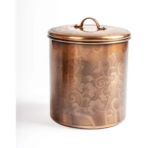 Nusteel TG-1392AC-1 1 qt. Etched Antique Copper Canister