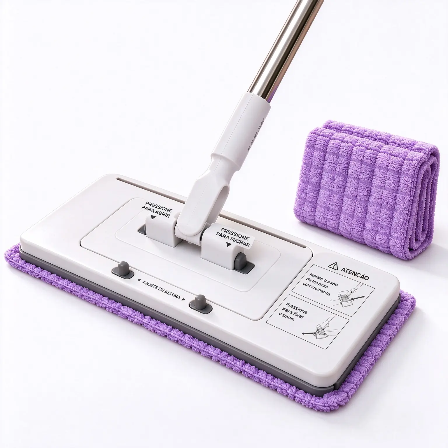 No-Hand-Wash Flat Floor Mop, Dry-Wet Dust Cleaning Tool Mops with Clip Design, Labor-Saving Household Tool for All Floor Types