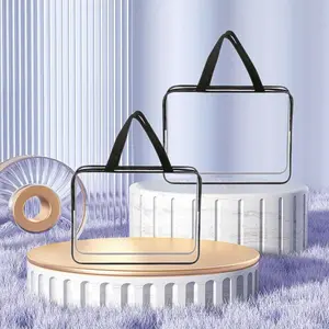 2Pack Clear Makeup Bag 12 x 9 inch Transparent PVC Tote Shoulder Bag , Clear Toiletry Carry Pouch Makeup Artist Bag Diaper Bag (Black) - Tools & Hardware.