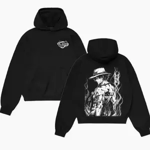 Ace One Piece Hoodie & washed tee Cotton Premium Anime Fire Fist Graphic Oversized Pullover Unisex Streetwear Soft Fleece Winter Hoodie Japanese Manga Style Aesthetic TikTok Viral Gift For Anime Fans Otaku tee 0EM
