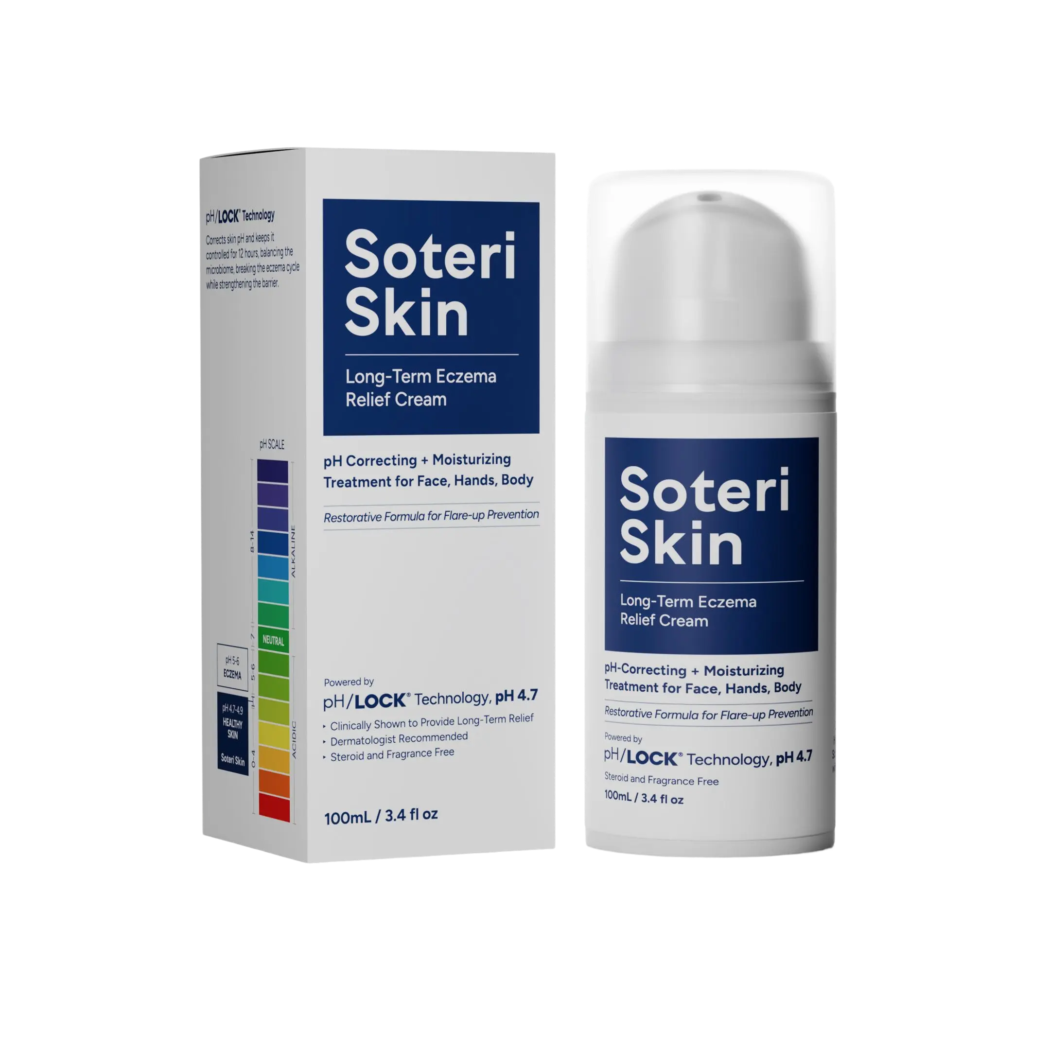 Long-Term Eczema Relief Cream For Face & Body – Relieve Skin with pH/LOCK  technology, Colloidal Oatmeal & Ceramides – Soothes Dry, Irritated & Sensitive Skin, Repairs Skin Barrier & Balances pH – Daily Skincare