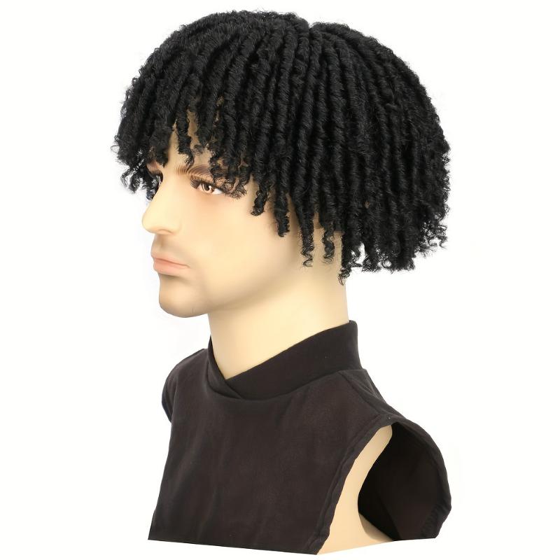 6 Inch Synthetic Dreadlock Topper with Clip In Braided Hair Half Wigs Short Dreadlocks Hair Pieces Toupee Afro Hair for Women And Men