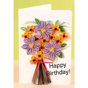 Greeting Card Making Kit. Flowers DIY Quilling Kit F07M3-5-FL7