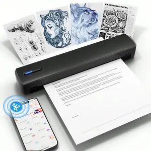 Portable Printers Wireless For Travel 8.8" X 33" US Letter Bluetooth Thermal Printer Compatible With IOS Android & Laptop Inkless Mobile Printer For Office Home School