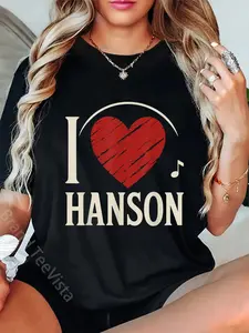 100% Cotton I Love HANSON T-Shirt County I Heart HANSON T-Shirt