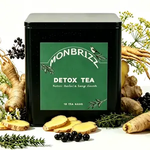 Monbrizz Better Lungs Tea Bags - Mullein Leaf, Ginseng, Elderberry, Ginger & Thyme for Lung Cleanse & Mucus Detox - 15 Tea Bags