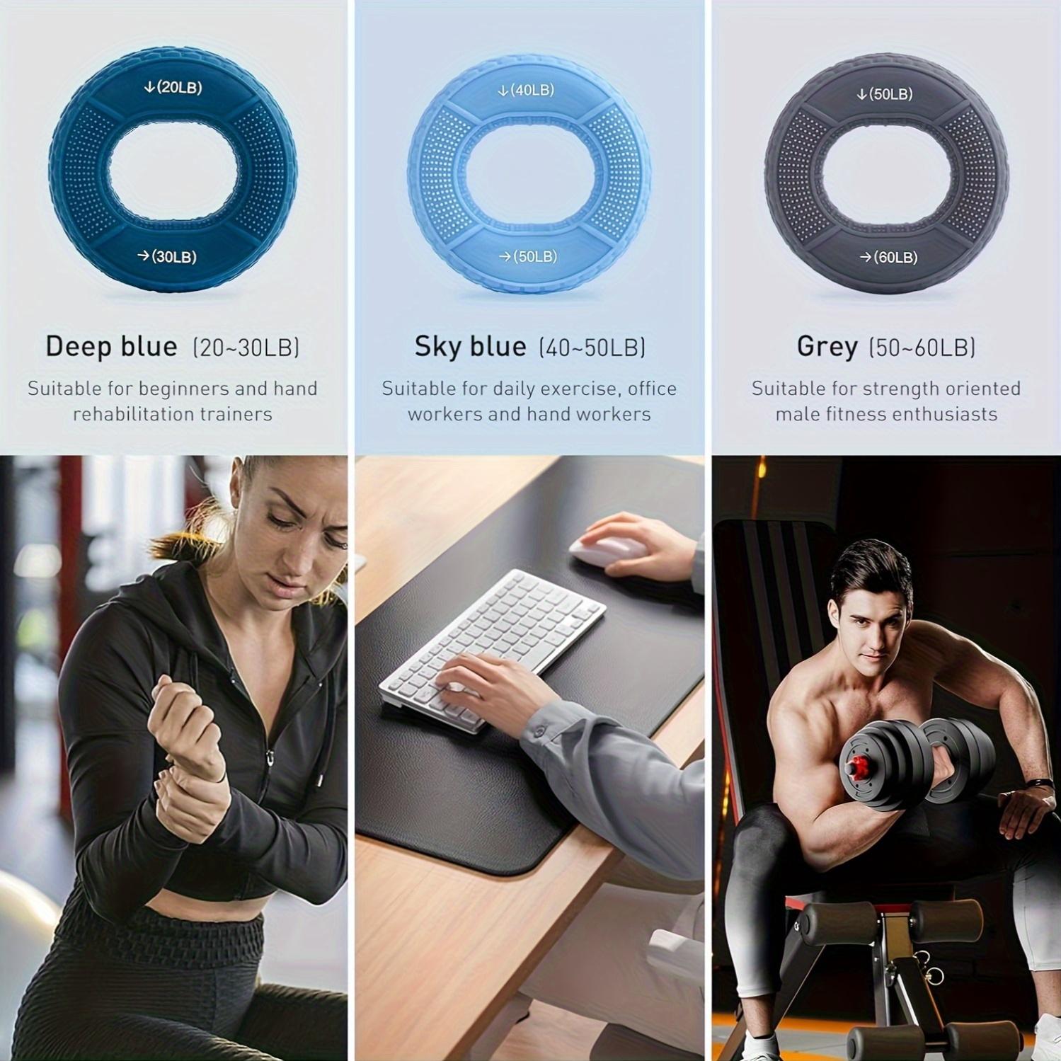 Set of 4 Hand Strengthening Tools, 30LB-60LB Forearm And Finger Grip Trainer, Muscle Development Finger Exerciser, Silicone Ring for Strength Training, Sports, Rock Climbing, And Fitness