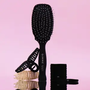 Gimme Beauty Hair Bundle - Detangling Brush + Seamless Hair Bands + Claw Clips | No-Damage Hair Accessories Bundle for Fine, Medium & Thick Hair