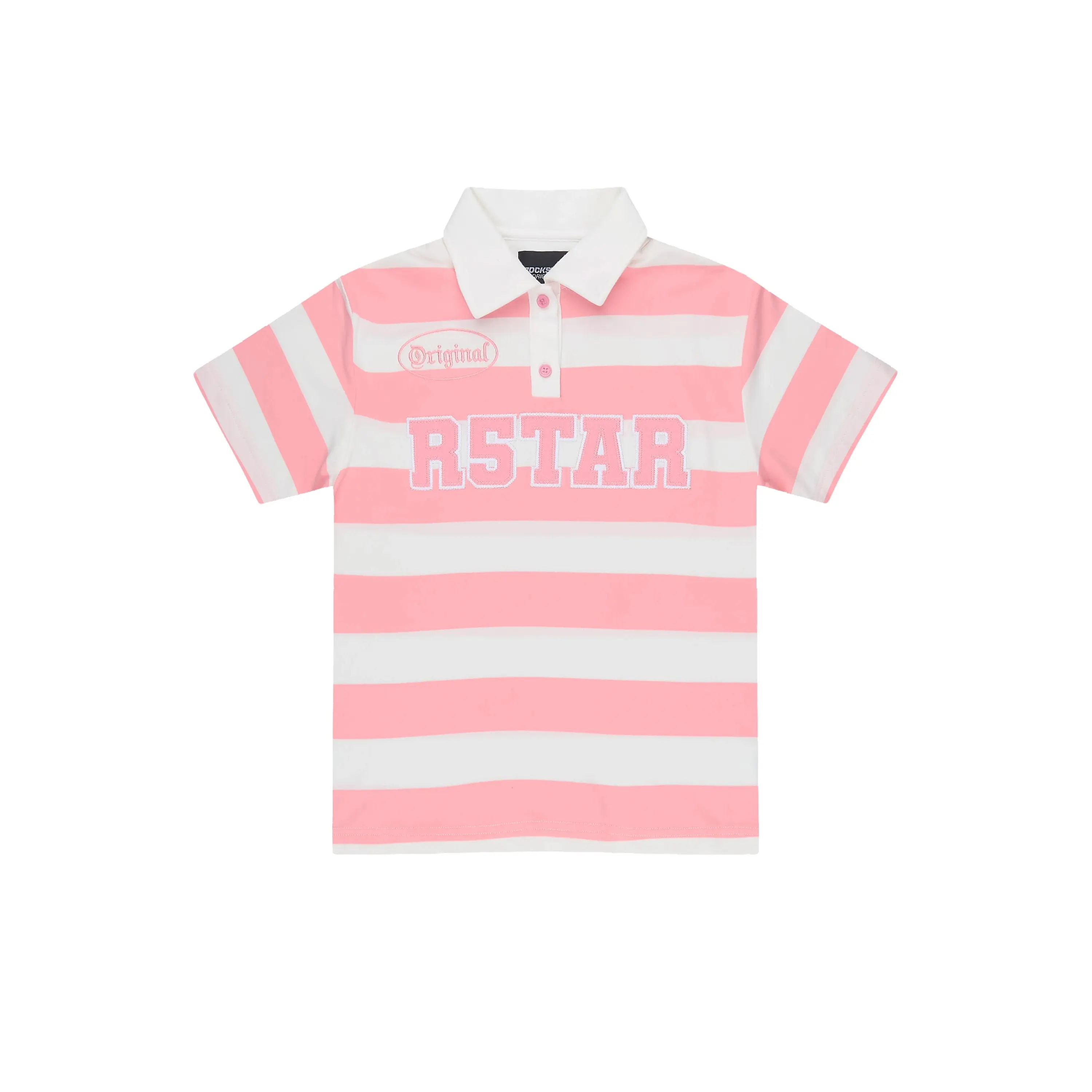 Girls Fintan Pink/Cream Polo