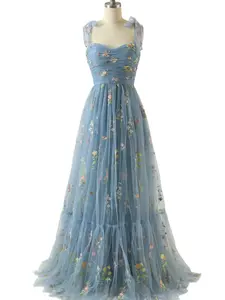 Zapaka Long Prom Dress With Embroidery