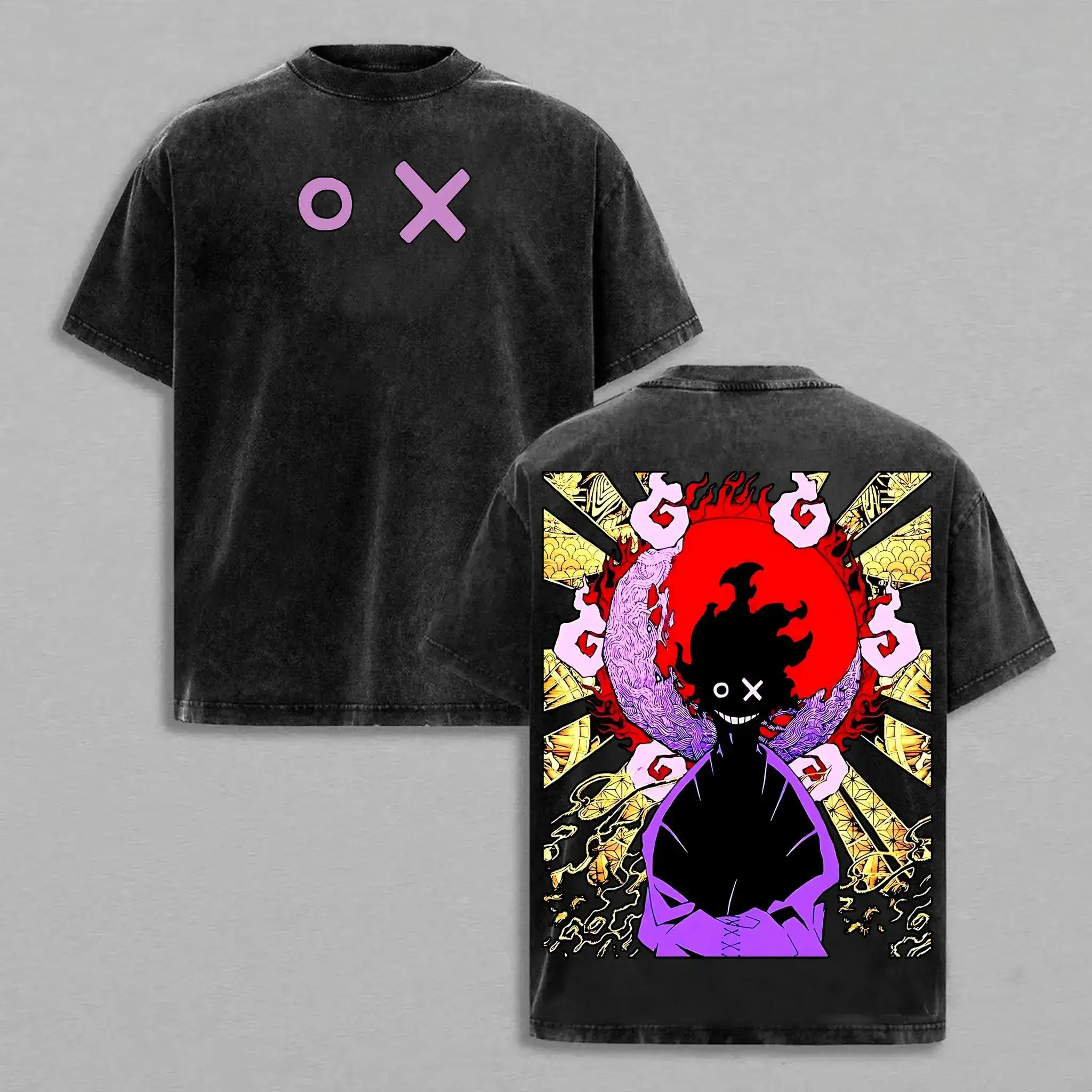 Limited Edition Benimaru Shinmon  Fire Force Anime Double-Sided Print Oversized Lightweight Acid-Washed Tee  Anime Lover Anime Merch  Vintage-Style Acid-Washed T-Shirt  Unisex Fit