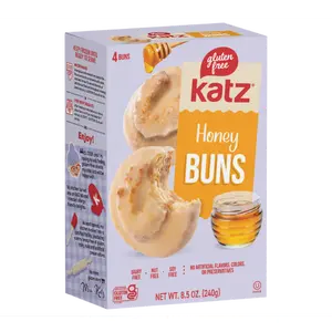 Katz Gluten Free Honey Buns - Tree Nut Free, Peanut-Free, Dairy-Free, Soy-Free - 4 Individually Wrapped Snack Buns