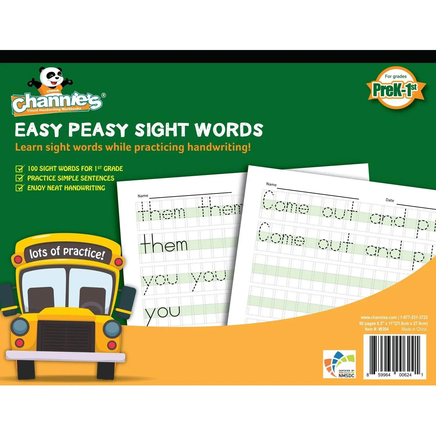 Sighting Paper Easy Peasy Sight Word Workbook – Visual Handwriting Paper with Color ...