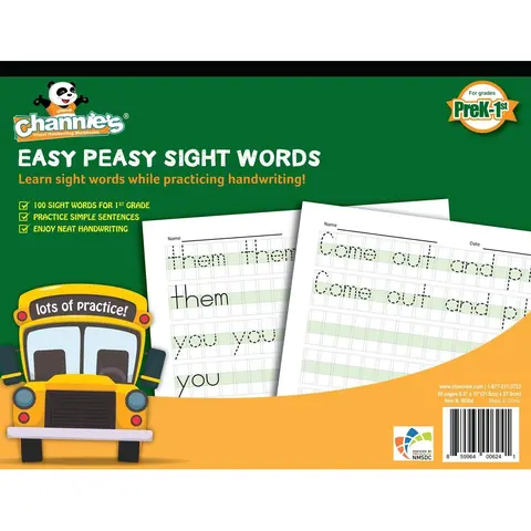 Sight Word Workbook for Kids - 80 Pages, 60lb Strong Recycled High-Quality Paper, Color-Coded Visual Blocks, Visual Handwriting Paper, Classroom Supplies, Teaching Supplies, 8.5x11 Inch Adult Rehabilitation School Educational Materials