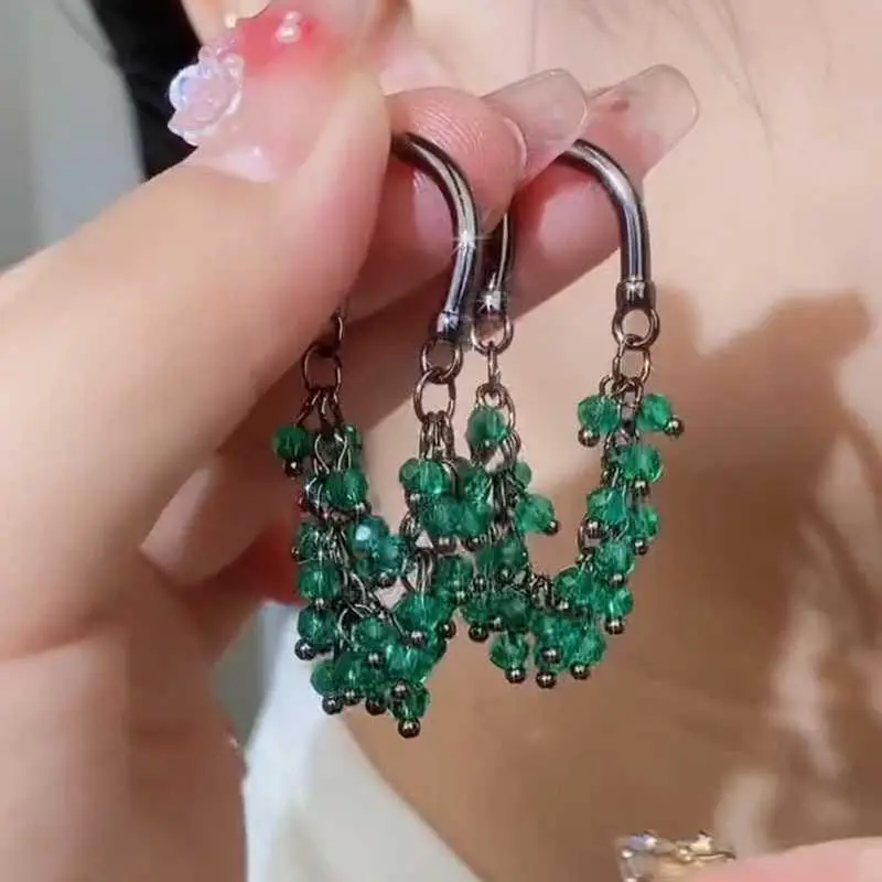 2026 Personalized Versatile Premium-Look Earrings Unique Design Green Beaded Stud Earrings Fresh-Style Earrings HNAM23