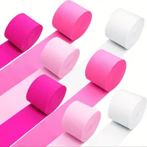 8 rolls of pink party decoration pink crepe paper streamer fringed streamer garland hanging background decoration birthday bachelorette engagement wedding party supplies Gifts