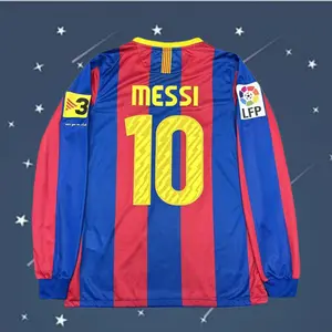 2010 2011 Home retro No.10 Messi Stripe long sleeveSoccer jersey