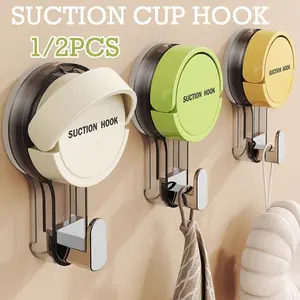 1PC Suction Cup Hooks No Punching Wall Hooks for Bathroom Kitchen Bedroom Reusable Towel Clothes Hanger Hook Home Space Saving Organizer