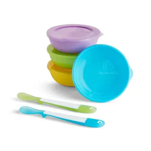 Love-a-Bowls 10 Piece Baby Feeding Set, Includes Bowls with Lids and Spoons, Multicolor