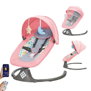Electric Baby Swing with Premium Seat,5 Sway Speeds, Remote Control, Bluetooth & Music Features for Indoor/Outdoor Use ,baby Bouncers, Rocking Motion