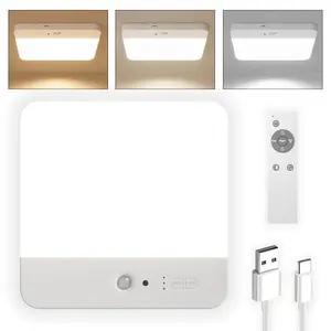 Rechargeable Motion Sensor Ceiling Light with Remote 6000mAh Battery Magnetic Wireless for Closet Shower Stairs Shed Hallway Porch Patio 3000K 4000K 6000K