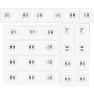 14 count Shower  Adhesive Replacement, 3 Styles  Shower Adhesive Strips Sticker Hooks No Drilling Wall Mount for Bathroom Kitchen Racks Organizers