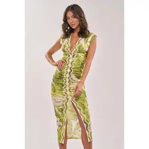 FUN IN THE SUN CINCHED MIDI DRESS