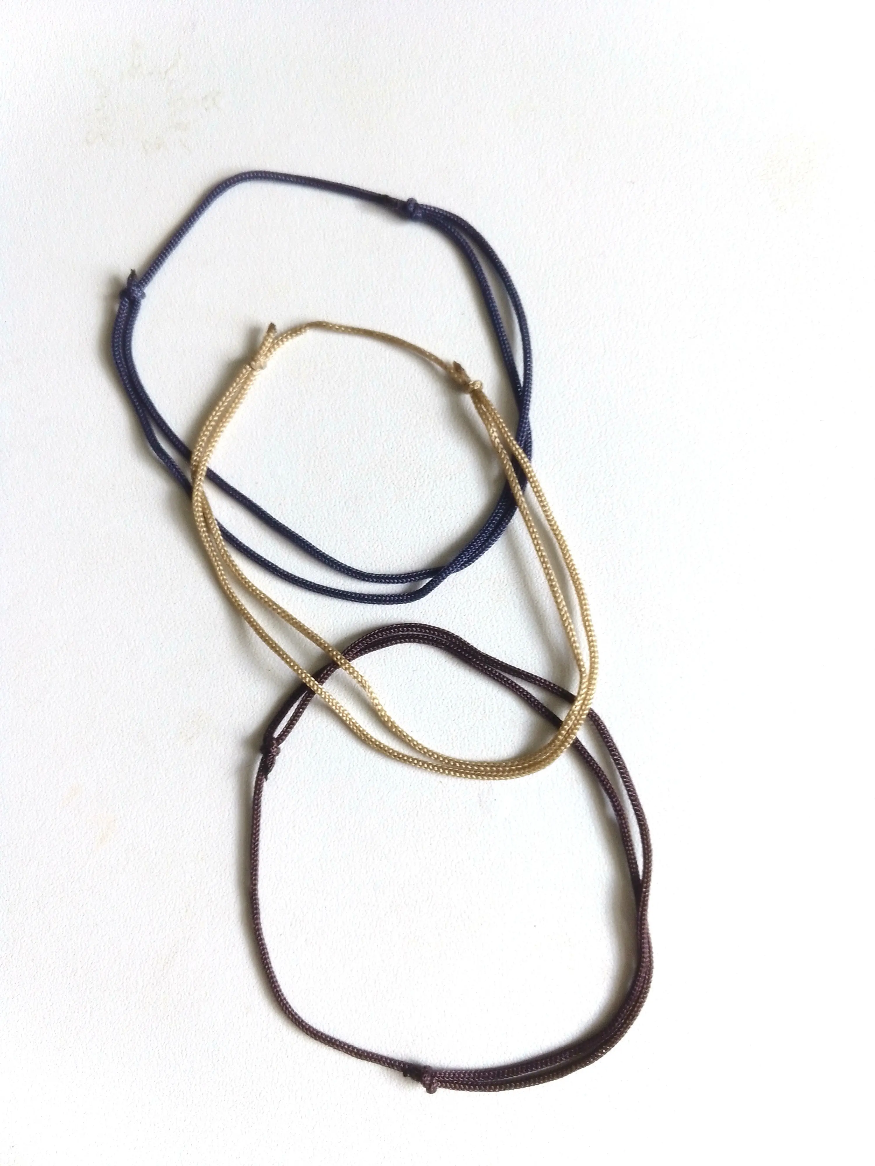 3PC Men Multi Coffee Thick Cord Surfer Bracelet Unisex Beach Minimal Gift 7.8"